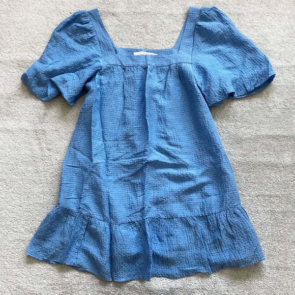 MARIE OLIVER SQUARE NECK PUFF SLEEVE LINED DRESS PRETTY FEMININE TRENDY DAINTY - Picture 10 of 10